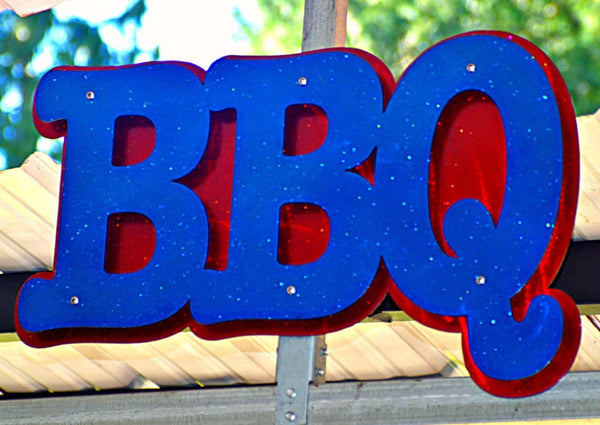 BBQ Sign Double Layered Metal Barbecue Sign