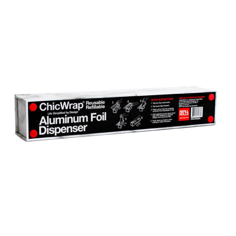 Carrara Marble Aluminum Foil Refillable Dispenser 12" x 30'