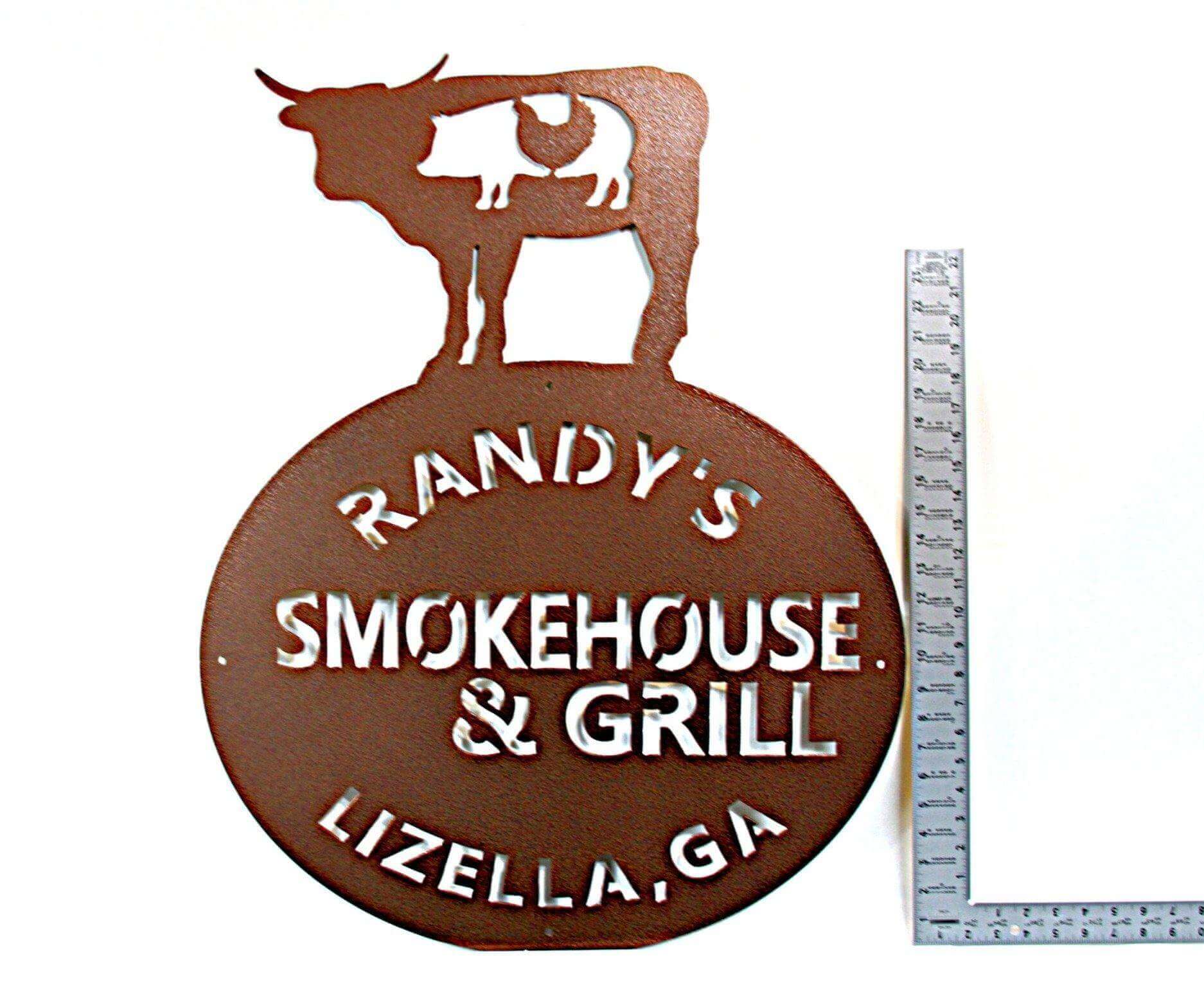 Smokehouse & Grill Metal Barbecue Sign