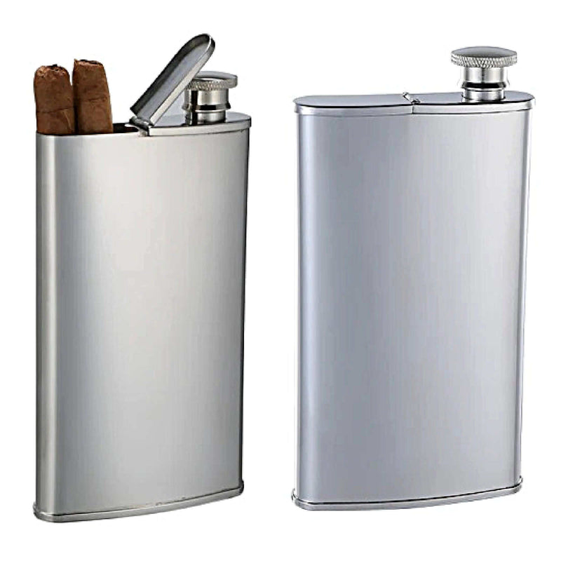 Cigar Case and Drinking Flask Combo