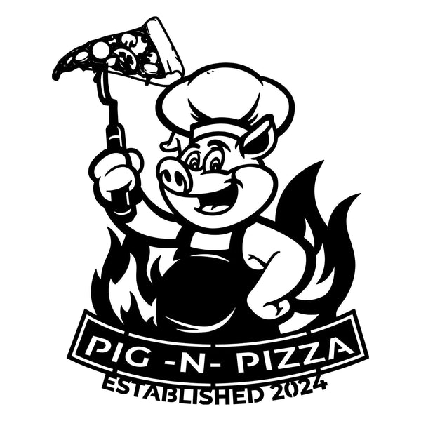 Pig-N-Pizza Custom Metal BBQ Sign