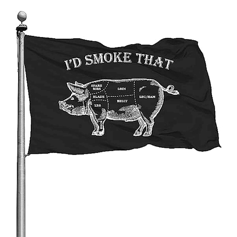 I'd Smoke That Pig BBQ Flag