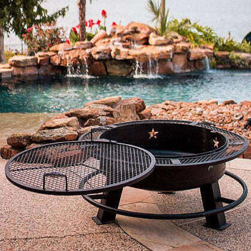 Old Country BBQ Pits 36-Inch Round Wood Burning Fire Pit