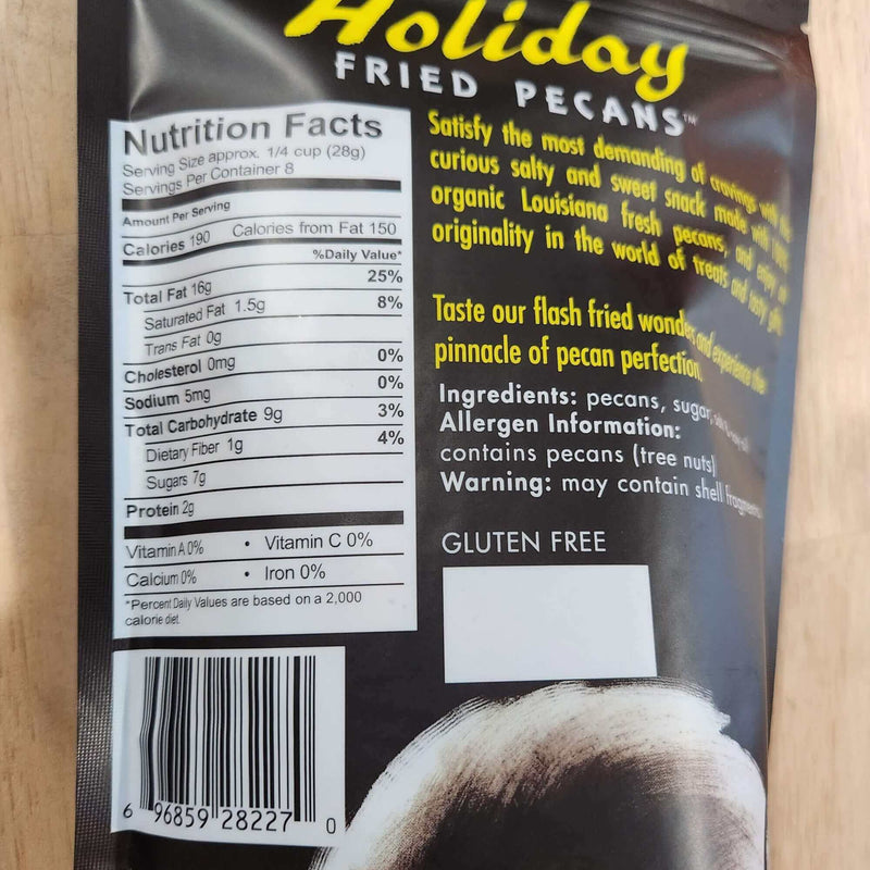 Holiday Fried Pecans Half Pound Pouch