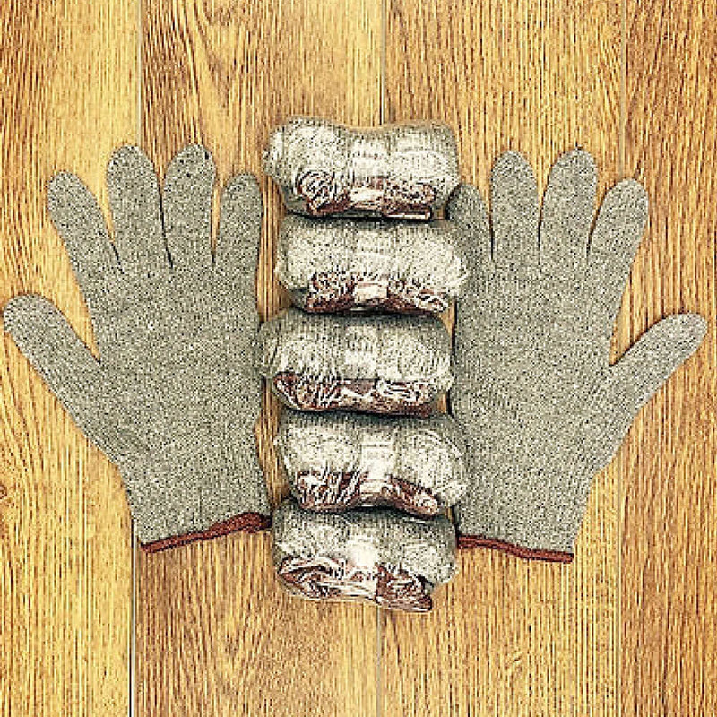 Knit BBQ Gloves for Food Prep in Grey 12 Pack