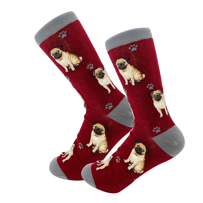 Pug Dog Socks - Red