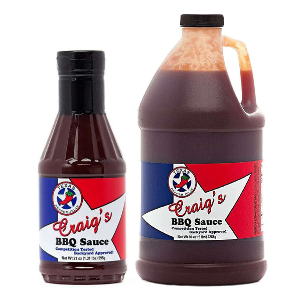 Texas Pepper Jelly Craig's BBQ Sauce--Two Sizes