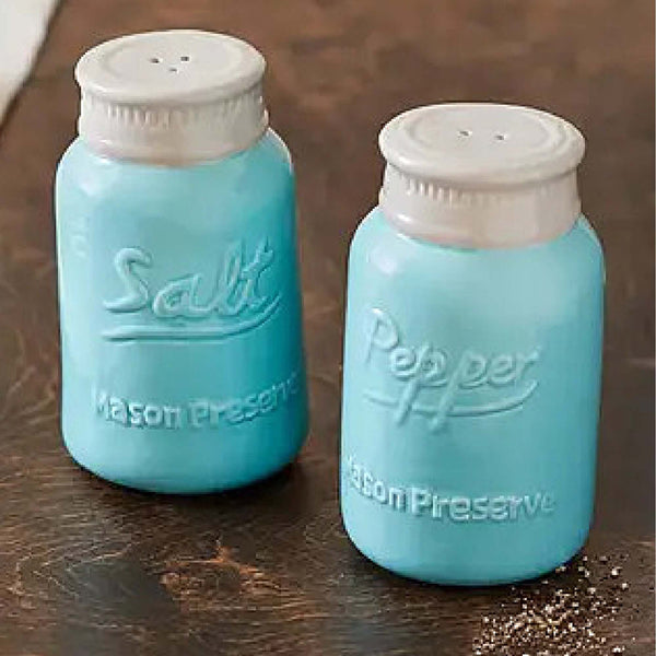 Ceramic Mason Jar Salt & Pepper Shakers