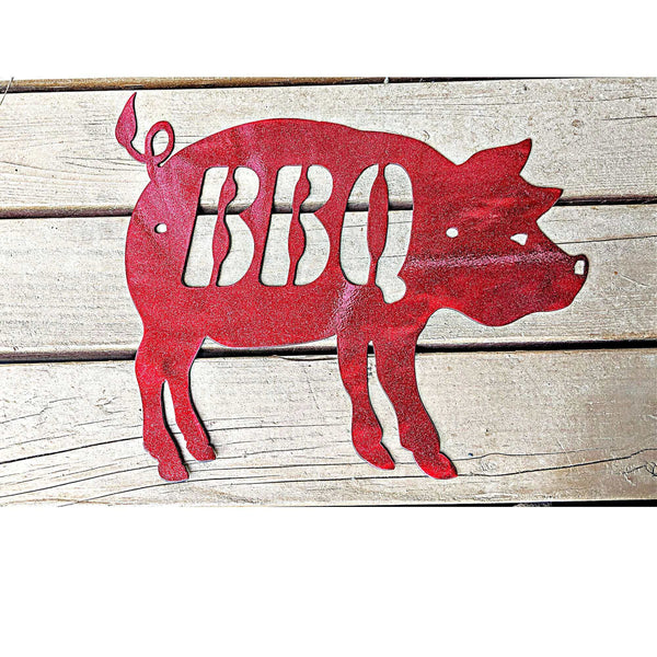BBQ Pig Metal Barbecue Sign