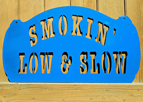 BBQ Smokin' Low and Slow Metal BBQ Sign