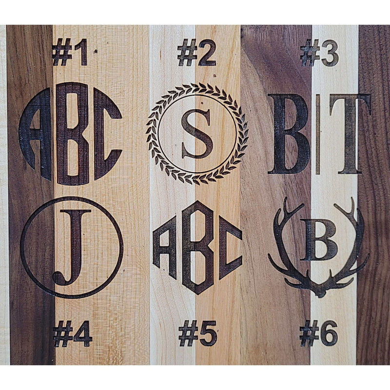 monogram options for basset hound wood tray
