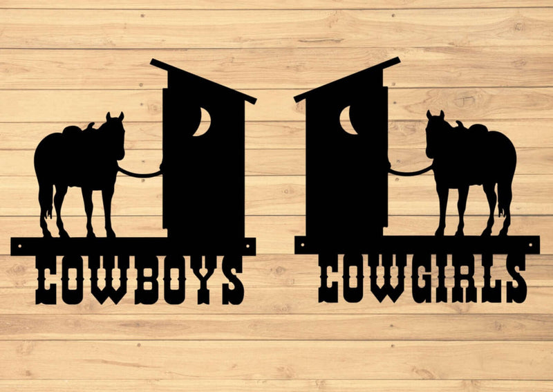 Western Outhouse Metal Bathroom Sign