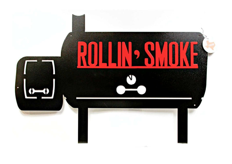 Rollin' Smoke Custom Metal Logo Sign
