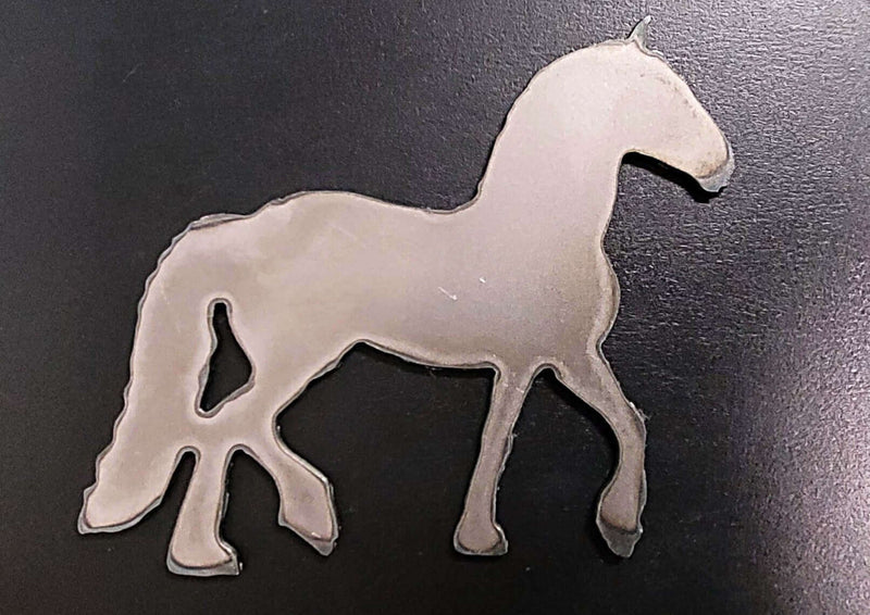 Friesian Horse Raw Metal Cutout