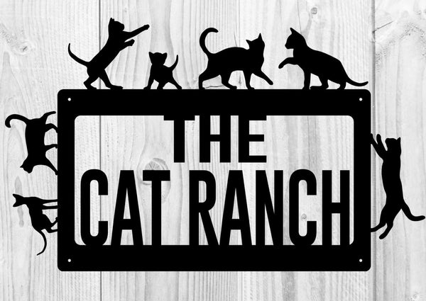 The Cat Ranch Metal Sign