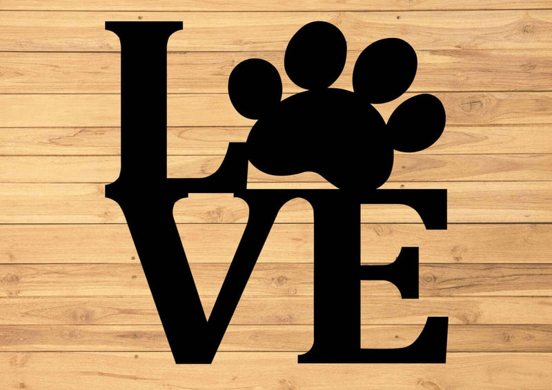 Love with Paw Metal Sign