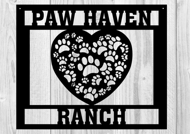 Paw Haven Ranch Metal Sign
