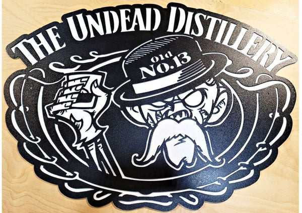 The Undead Distillery Custom Metal Logo Sign