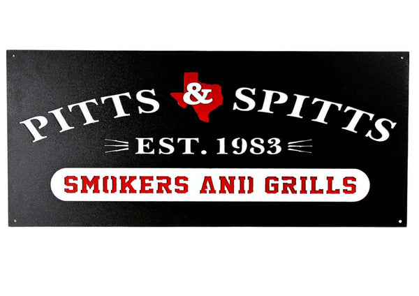 Pitts & Spitts Custom Metal Logo Sign