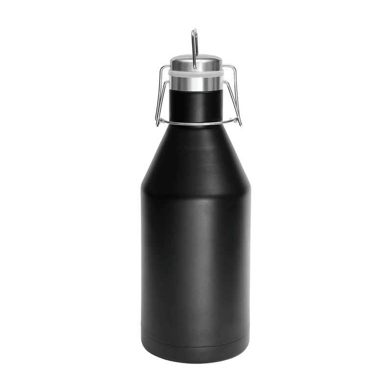 Growler with Swing-Top Lid 64 oz. Black Vacuum Insulated