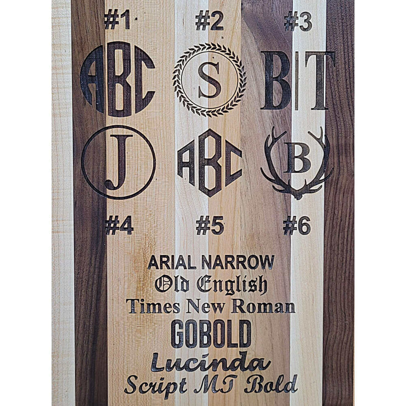 Monogram and text personalization options for wood airplane gift tray