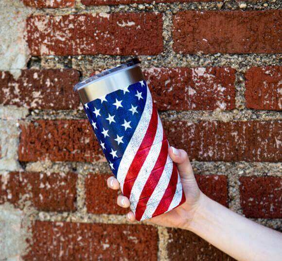  red white and blue american flag tumbler