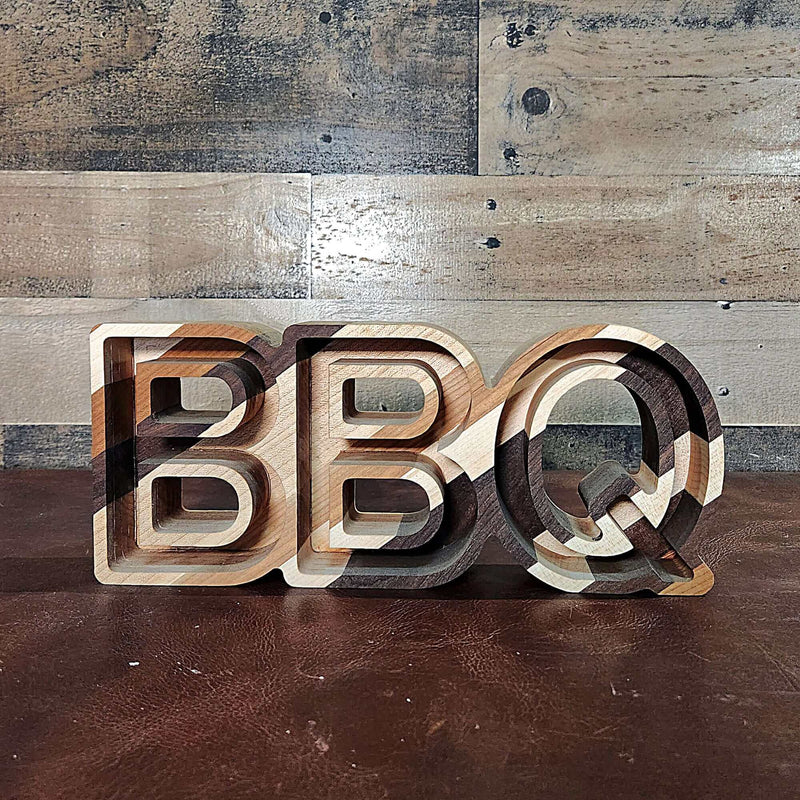 BBQ Word Wood Tray
