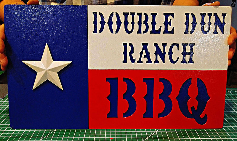 Double Dun Ranch BBQ Custom Metal Logo Sign