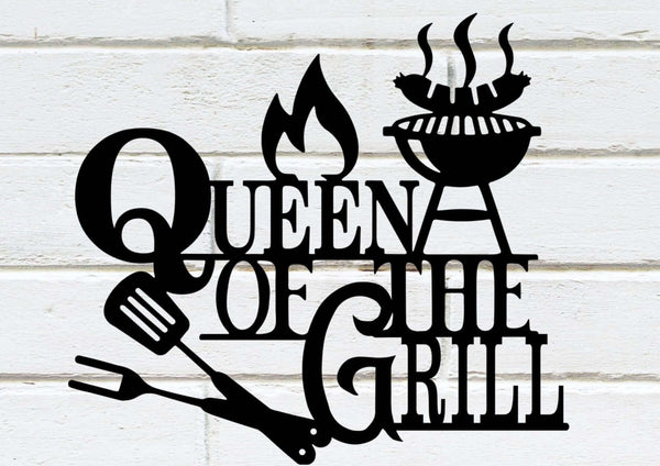 Queen of the GrillMetal Barbecue Sign