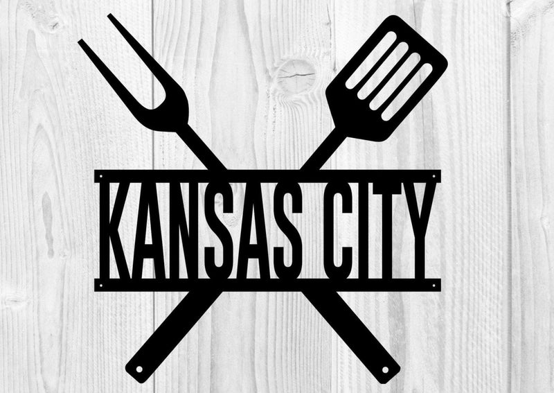 Kansas City BBQ Metal Barbecue Sign