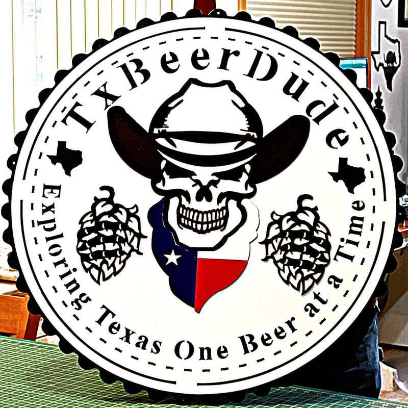 TX Beer Dude Custom Metal Logo Sign