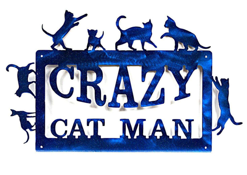 Crazy Cat Man Metal Sign