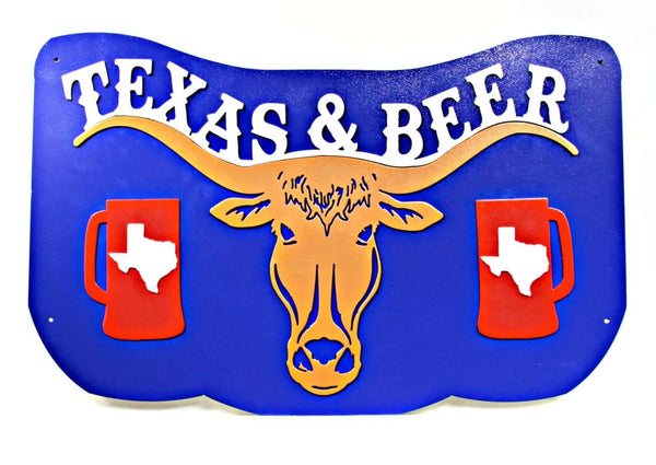 Texas & Beer Sign Custom Metal Logo Sign