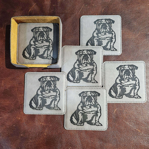 Bulldog Coasters -- Set of 6
