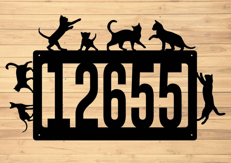 Custom Cat Address Metal Sign
