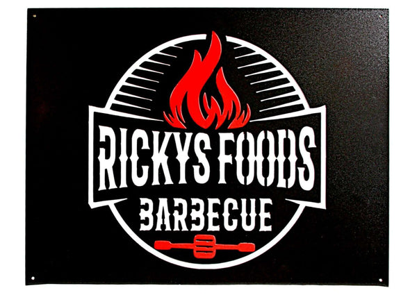 Ricky's Foods Custom Metal Logo Sign
