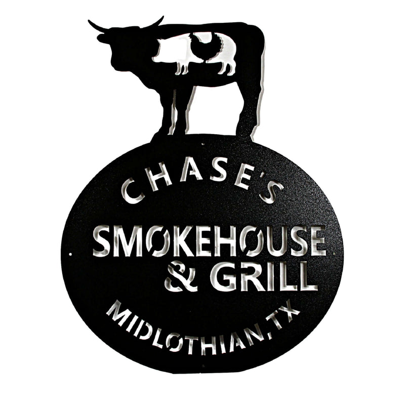 Smokehouse & Grill Metal Barbecue Sign
