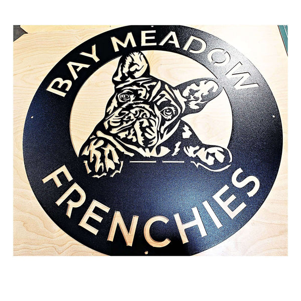 Custom French Bulldog Round Metal Sign
