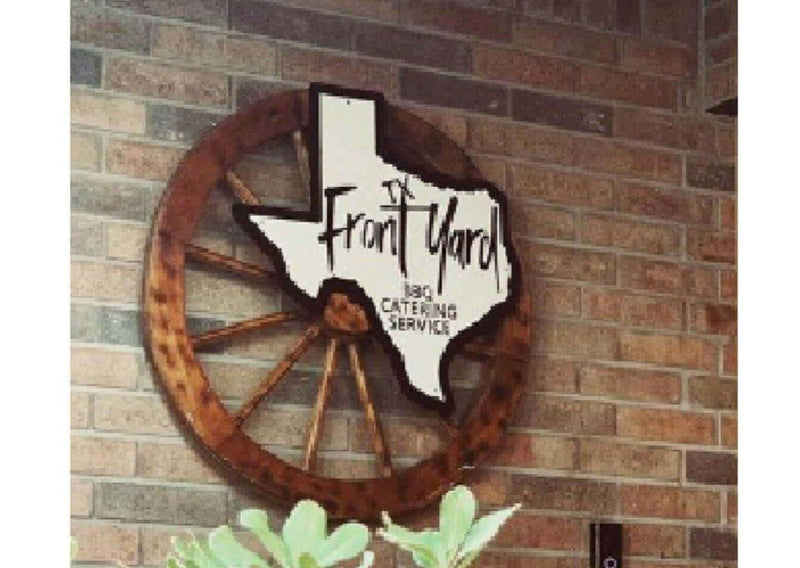 TX Front Yard BBQ Catering Service Custom Metal Logo Sign