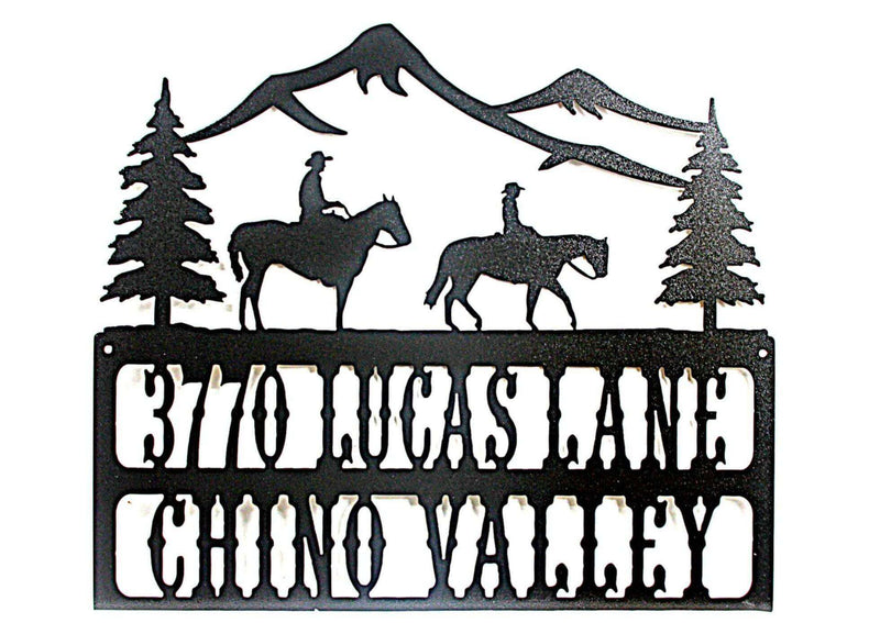 Horse Ranch Entry Metal Address Sign
