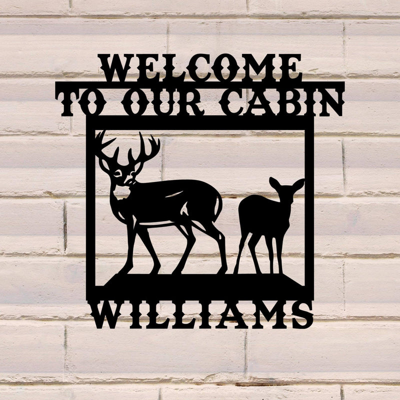 Family Sign with Deer