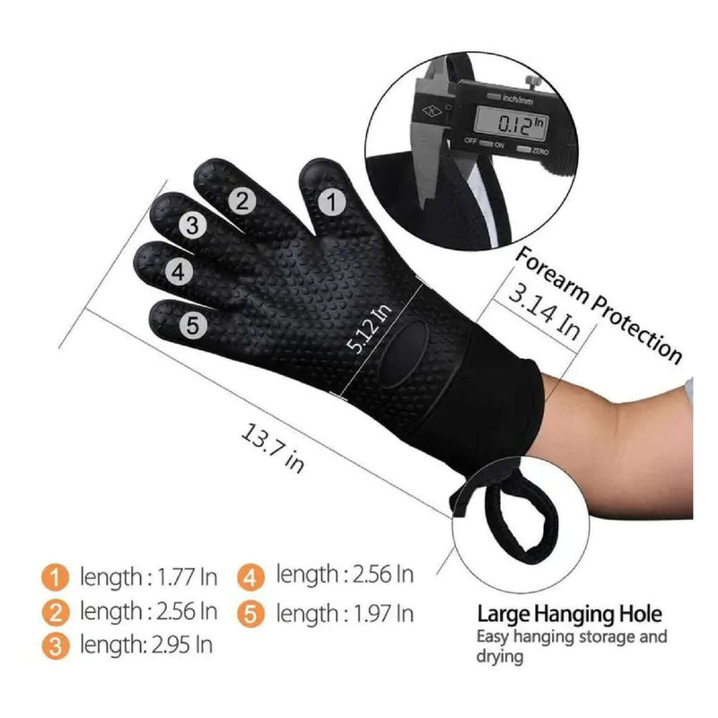 Silicone Gloves Non-slip Extra Long Insulated Waterproof - Set of 2