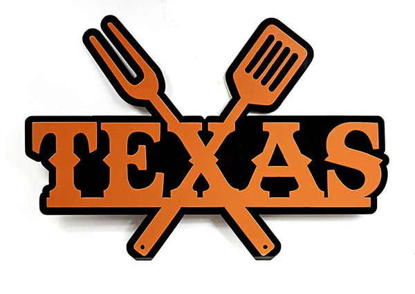 Texas BBQ Layered Metal Barbecue Sign