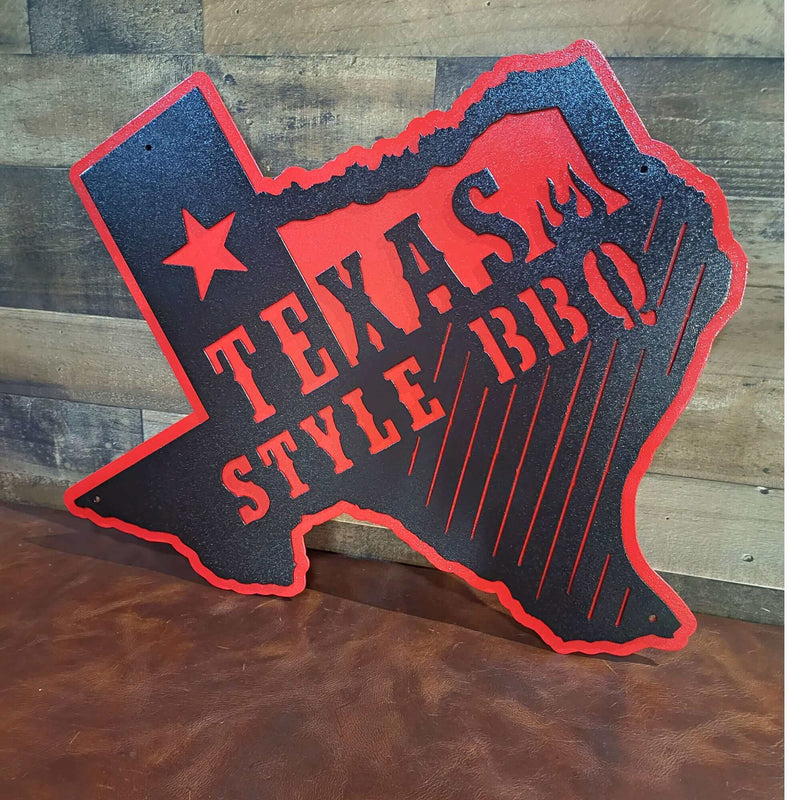 Texas Style BBQ Layered Metal Barbecue Sign