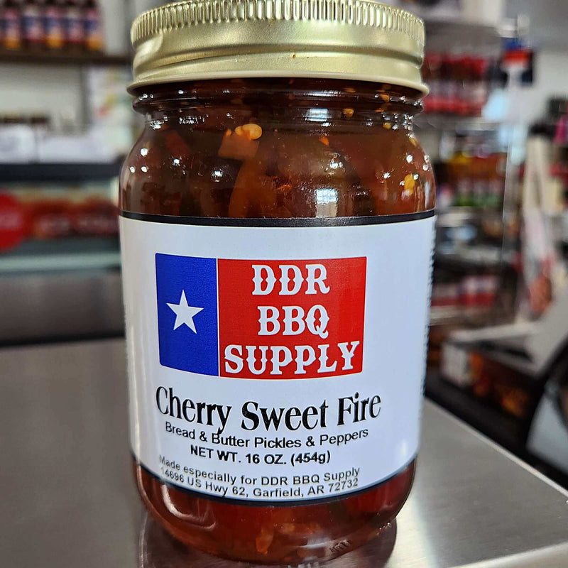 DDR BBQ Supply Cherry Sweet Fire Pickles & Peppers Pint - 16 oz