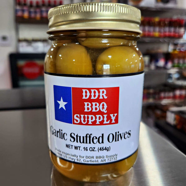 DDR BBQ Supply Garlic Stuffed Olives Pint - 16 oz