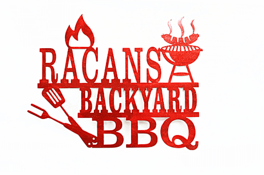 backyard bbq metal sign for dad and his friends