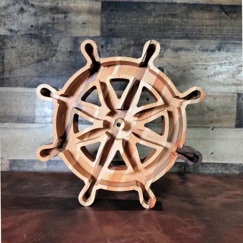 Ship's Wheel Wood Tray